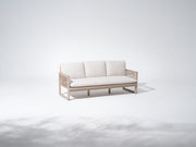 Lumi Outdoor 3-Seater Sofa, Rope Design, Wood & Cushion