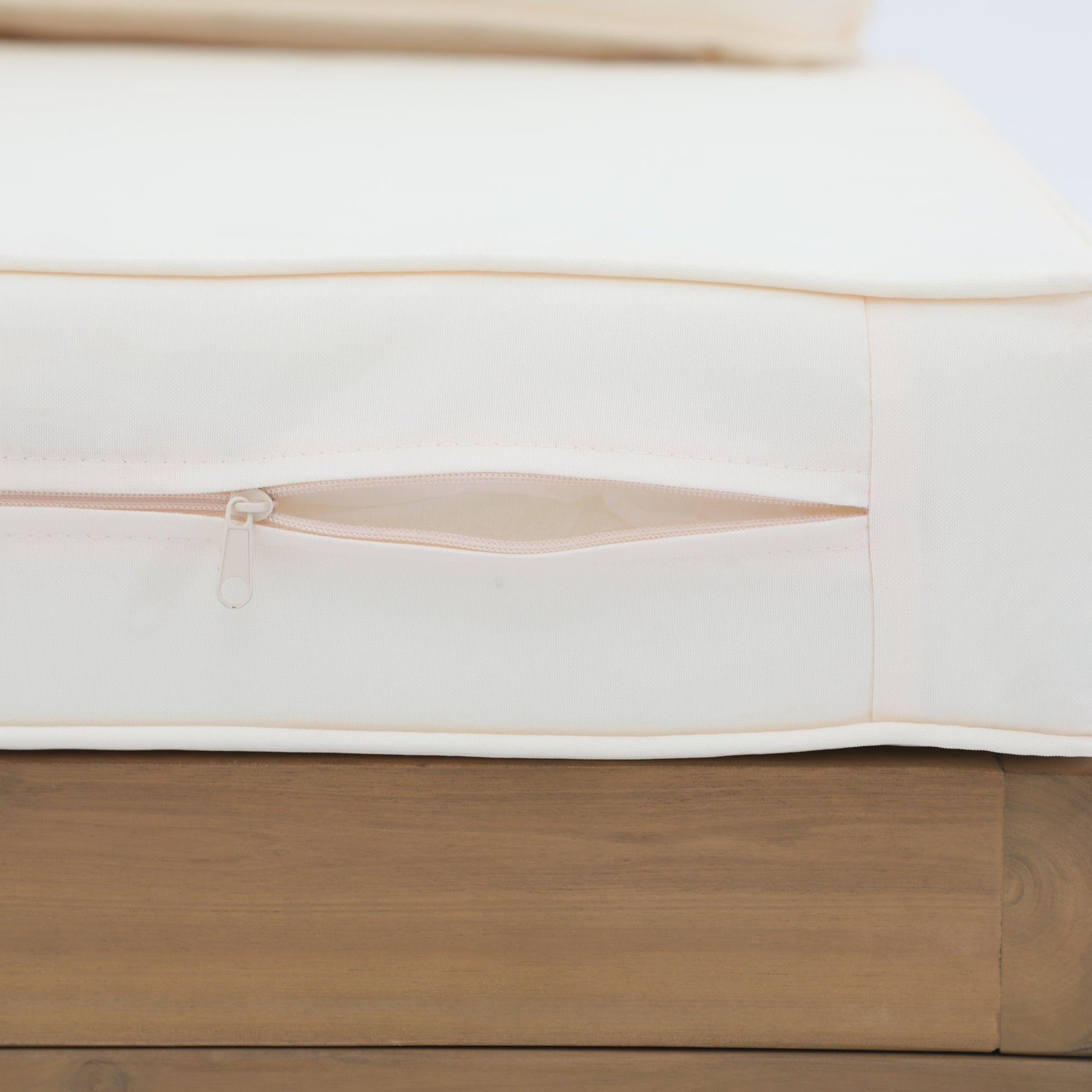 Foristern wooden Outdoor L-Shaped Sofa Set white cushion with zipper - Sunsitt Premium Modern Outdoor Patio Furniture #color_Beige