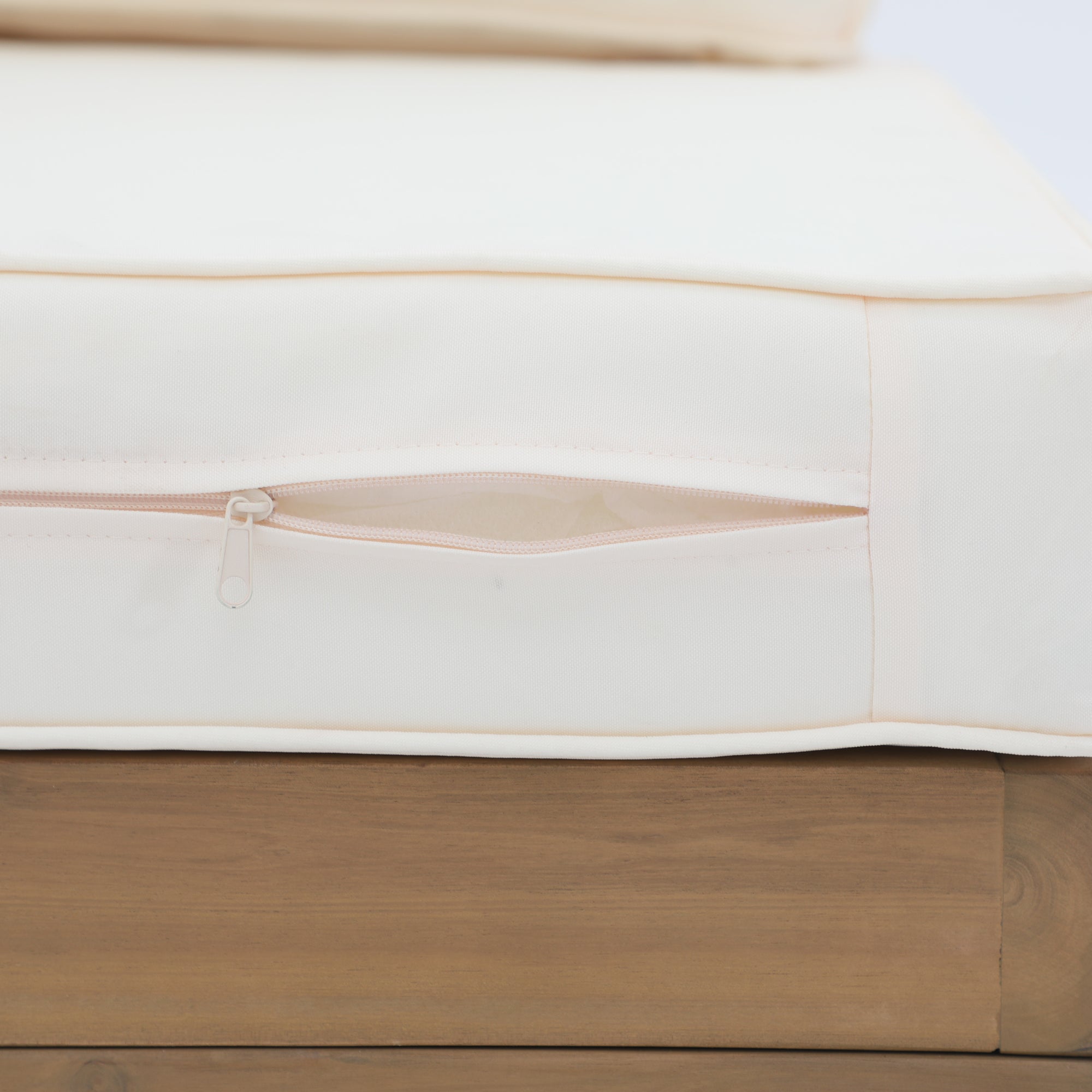 Foristern wooden Outdoor L-Shaped Sofa Set white cushion with zipper - SUNSITT Premium Modern Outdoor Patio Furniture #color_Beige