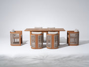wood rectangular Outdoor furniture dining set for 6 people