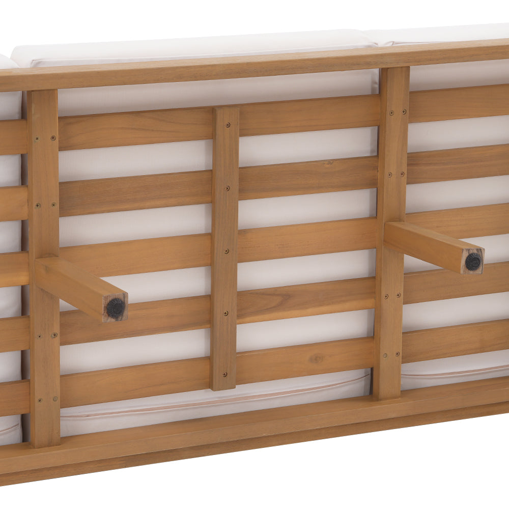 Wooden bench with slatted design- SUNSITT Modern Premium Patio Outdoor Furniture