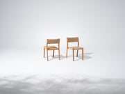 Nalia Teak-Tone Wooden Armless Chair, Hand Woven, Set of 2/4/6