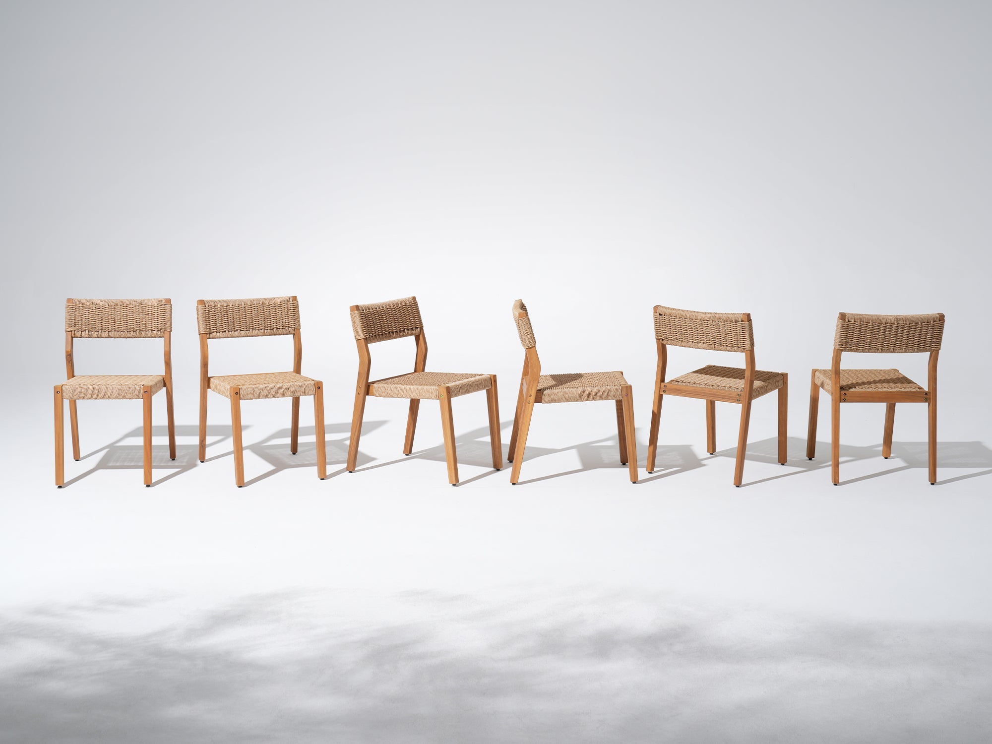 Nalia Outdoor Wood Dining Set with Armless Design, Umbrella Hole, 63" Tapered Legs