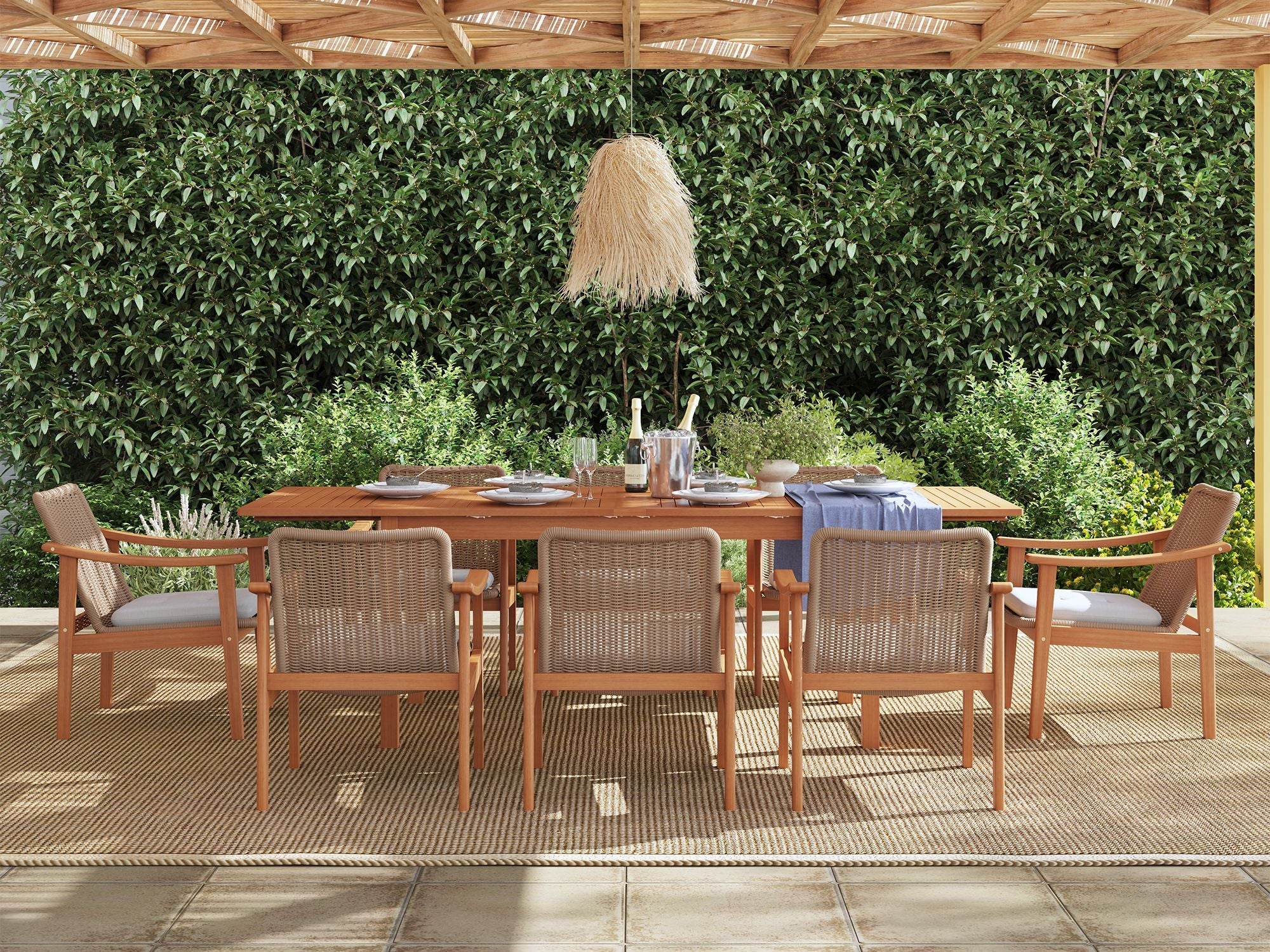 SUNSITT 9-Piece Extendable Outdoor Dining Set – 63