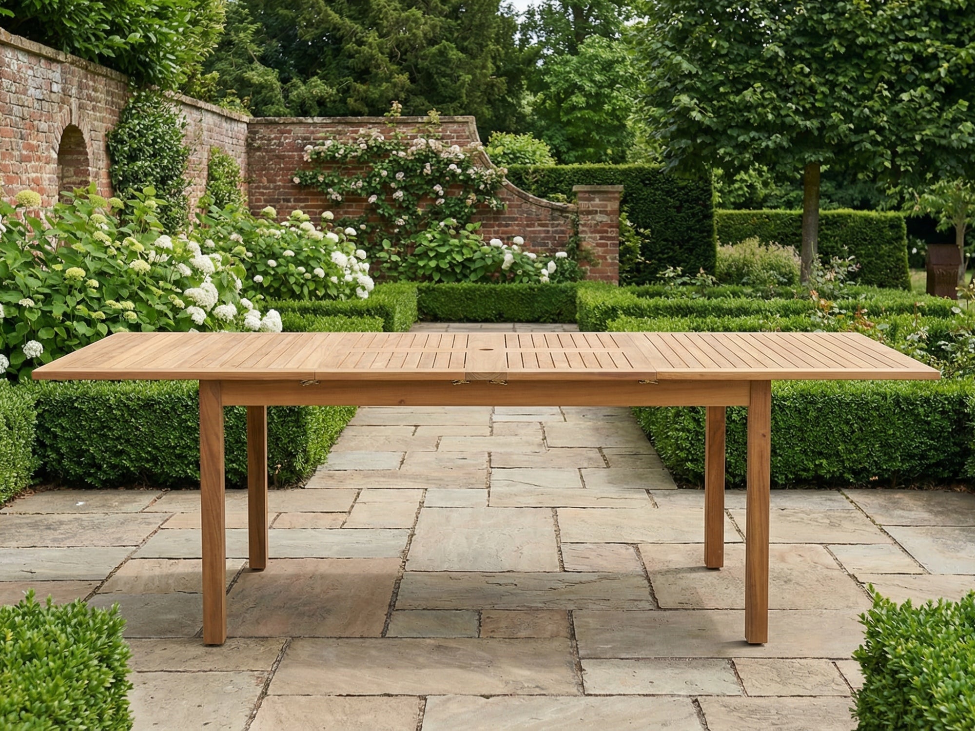 Nalia Outdoor Dining Table with Umbrella Hole, Extendable Table, 63''- 94''