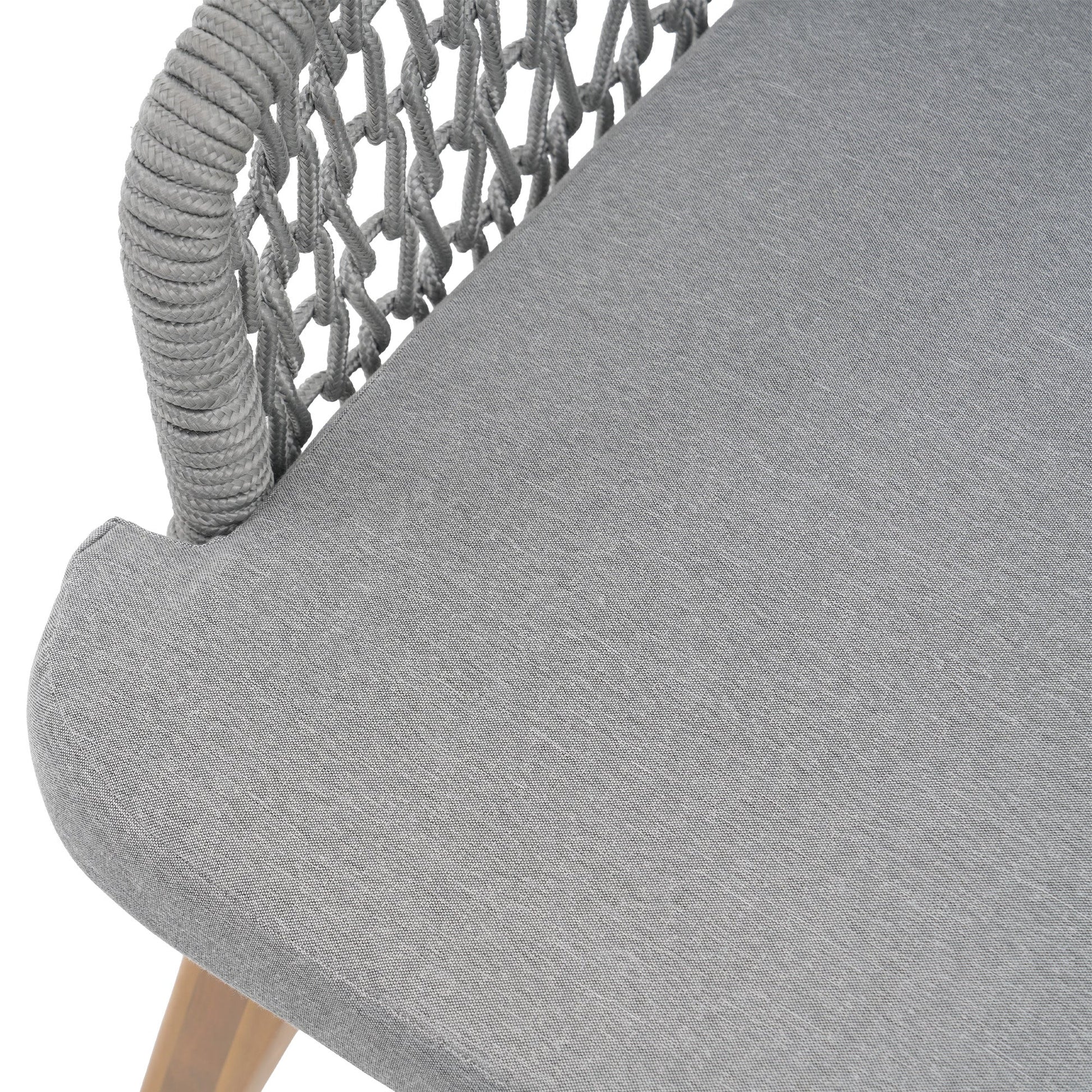 wooden outdoor dining chairs with grey cushion details- Sunsitt Modern Premium Patio Outdoor Furniture#Color_Grey