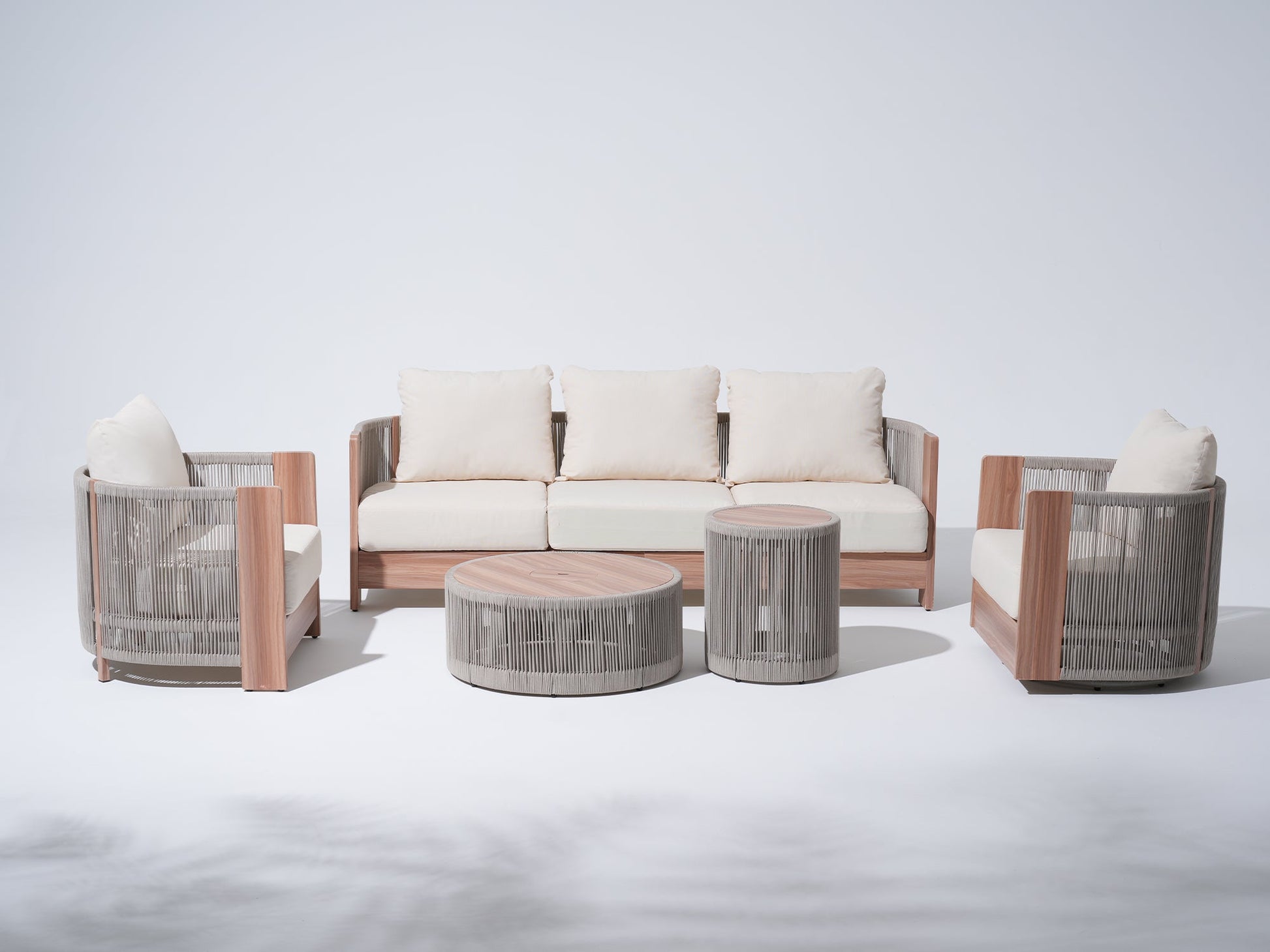 Irati 5seats Rope Outdoor Seating Set with 2 Tables, Built-in Storage Space#Style_5-pc Sofa Set