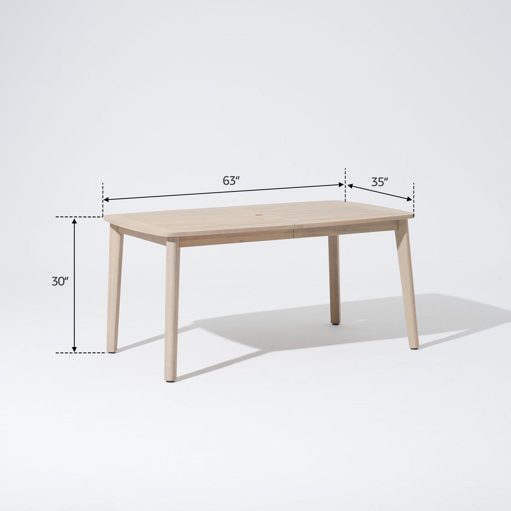 Wooden dining table dimension 63'' #Size_63''