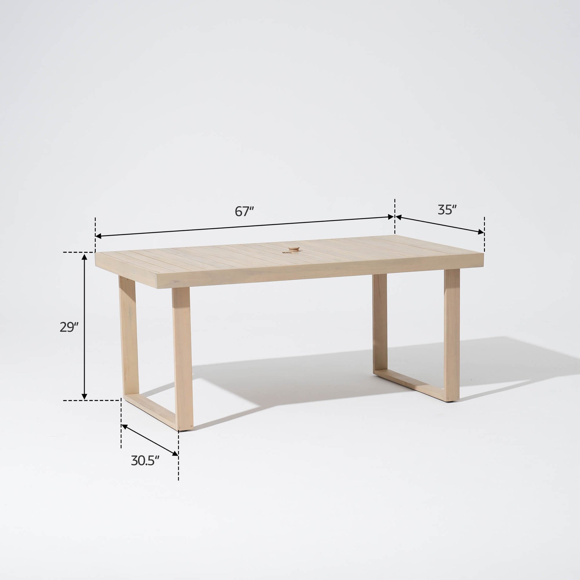 Wooden dining table dimension 67''