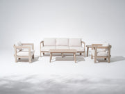 Cali 5 Seats Wooden Outdoor Sofa Set, Mixed Tables & 6.3" Thick Cushions