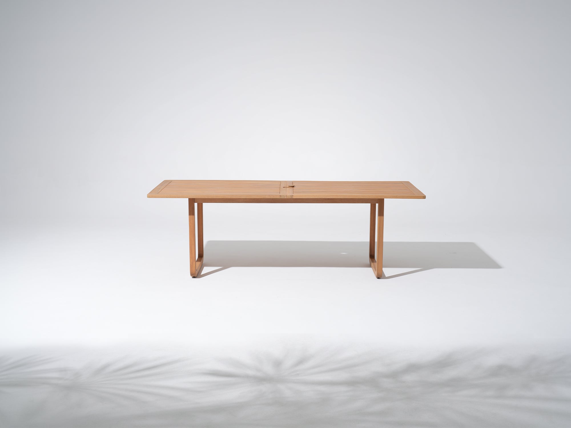 Nalia Outdoor Wooden Dining Set with Ratten Arm Chairs for 8 People, Umbrella Hole , 90.6" U-Legs