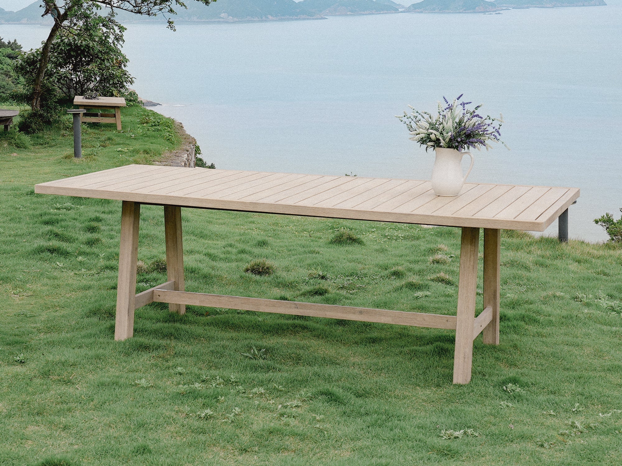 Thalea 90.6" Rectangular Wood Dining Table for 8 People - Sunsitt Mordern Outdoor Patio Furniture