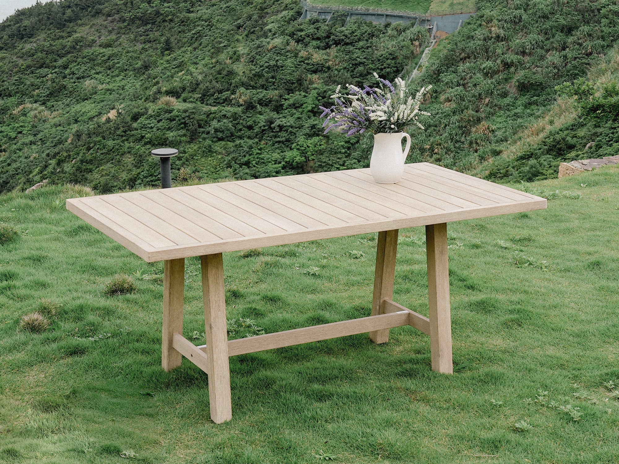 Thalea 67'' Rectangular Wooden Dining Table for 6 People- Sunsitt Modern Premium Patio Outdoor Furniture