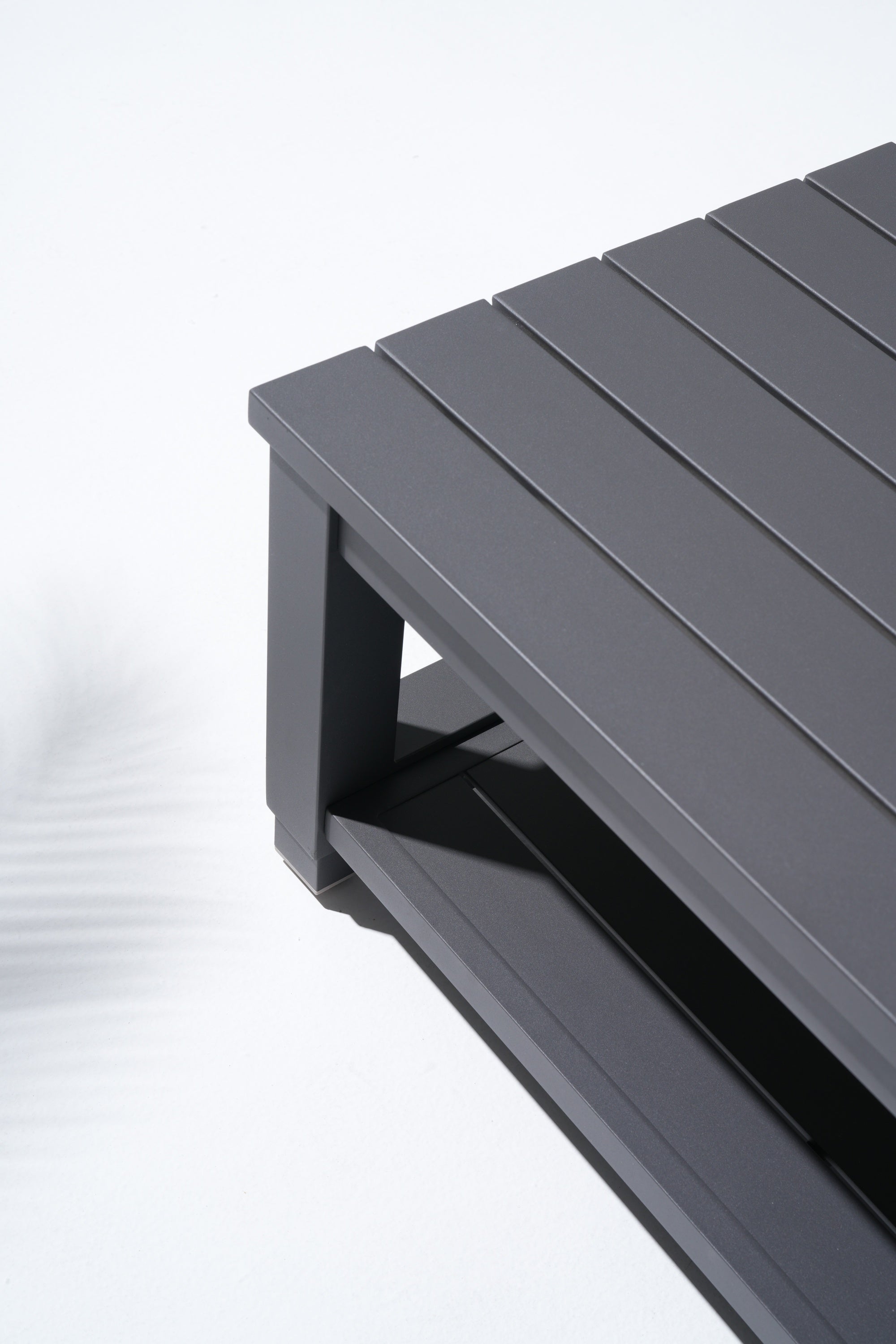 Vela Aluminum Black Outdoor Sofa, Olefin White Cushions