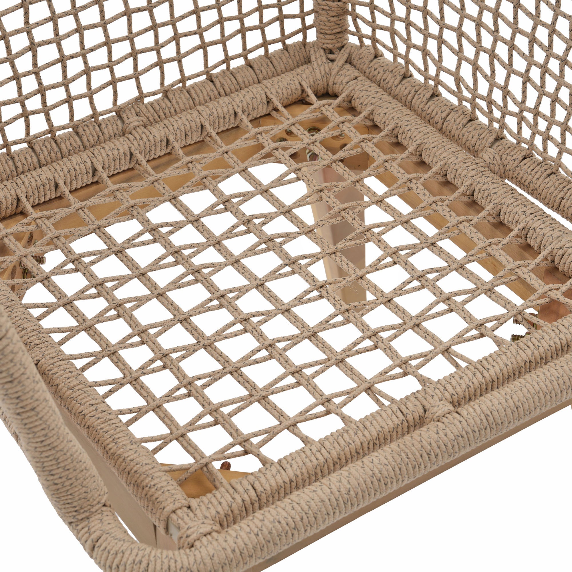 rope dining chair seat detail- Sunsitt Modern Premium Patio Outdoor Furniture#Color_Beige