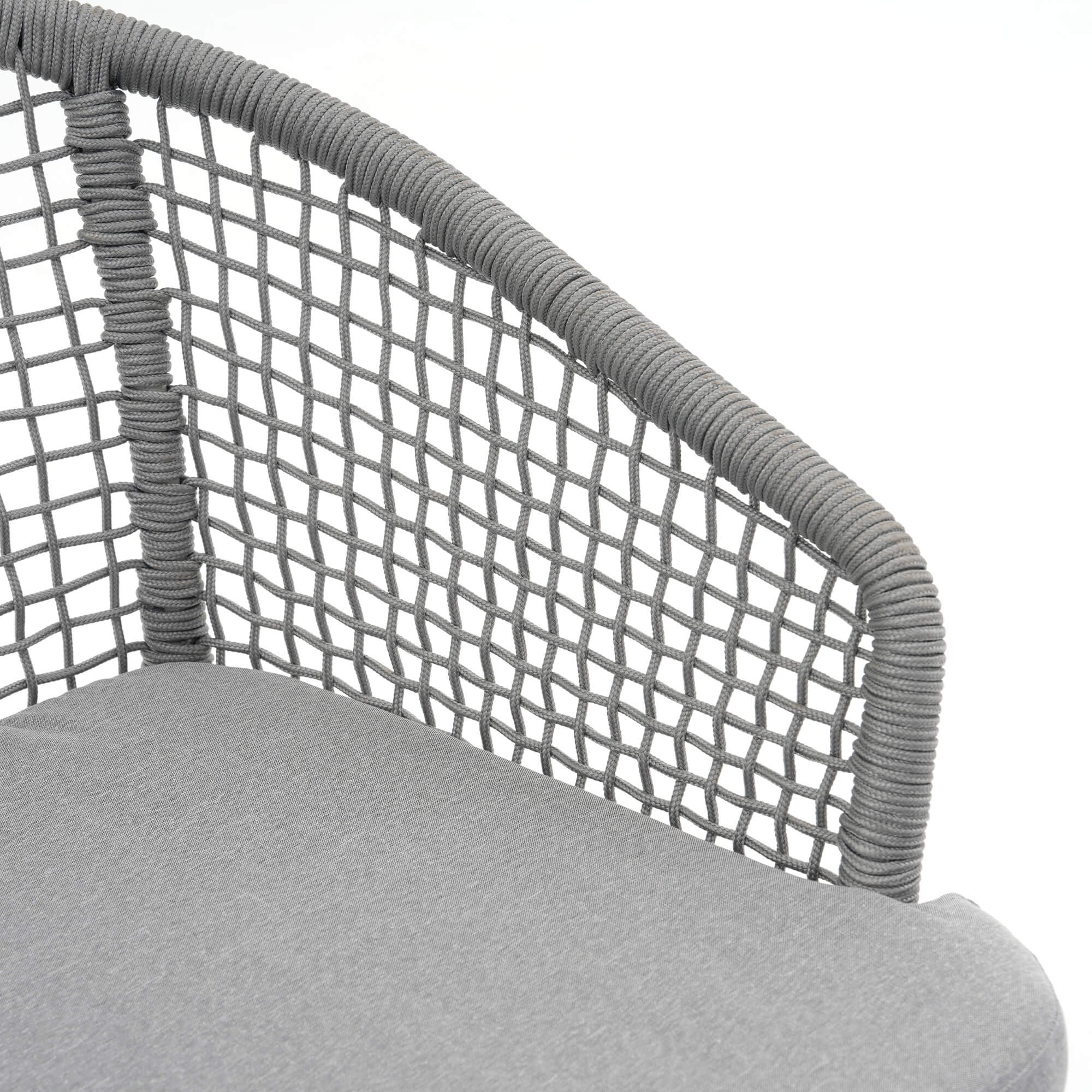 wooden outdoor dining chair rope detail- Sunsitt Modern Premium Patio Outdoor Furniture#Color_Grey