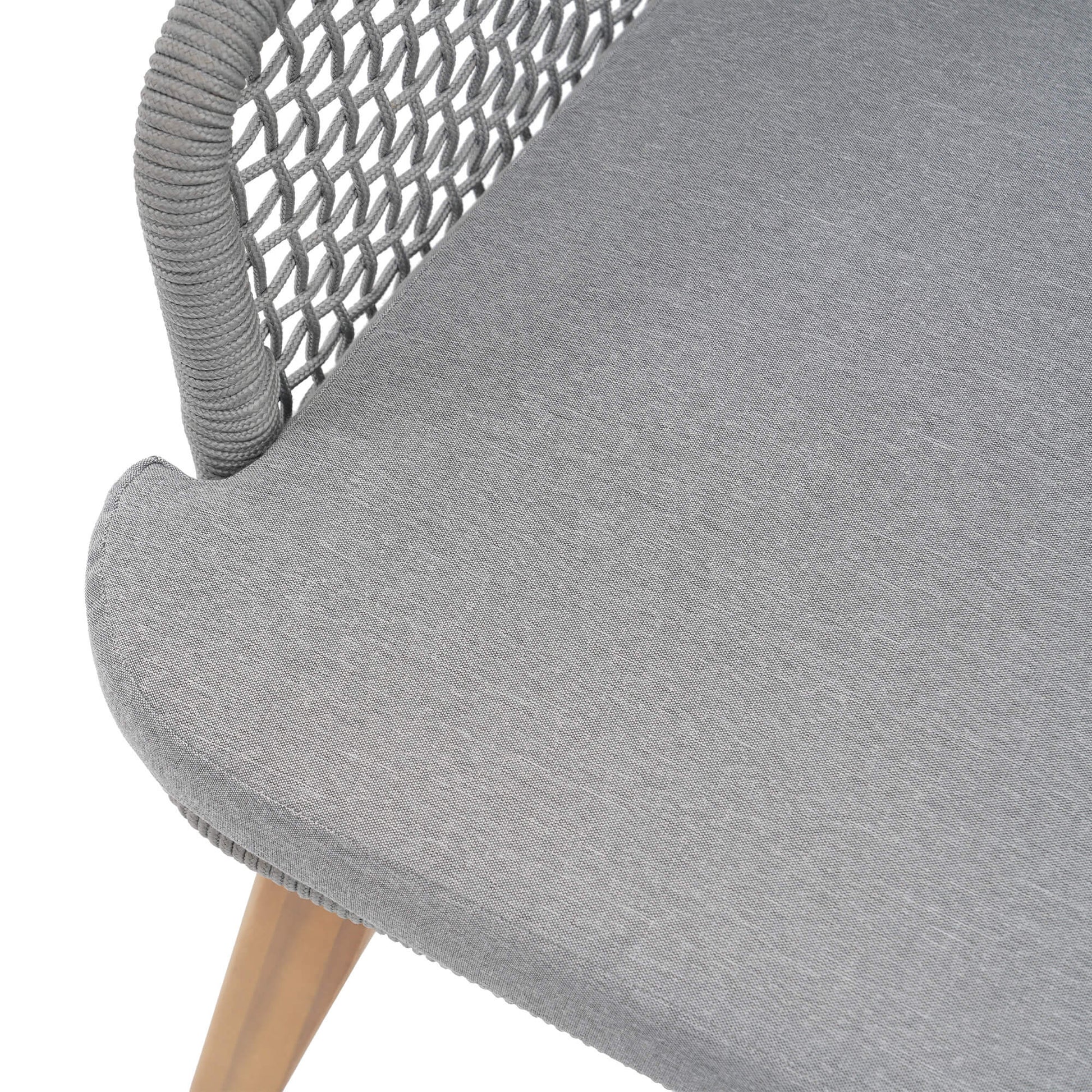 wooden outdoor dining chair gray cushion detail- Sunsitt Modern Premium Patio Outdoor Furniture#Color_Grey