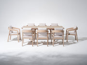 Eucalyptus wood outdoor dining set for 8#Size_8 Chiars + 1 Table