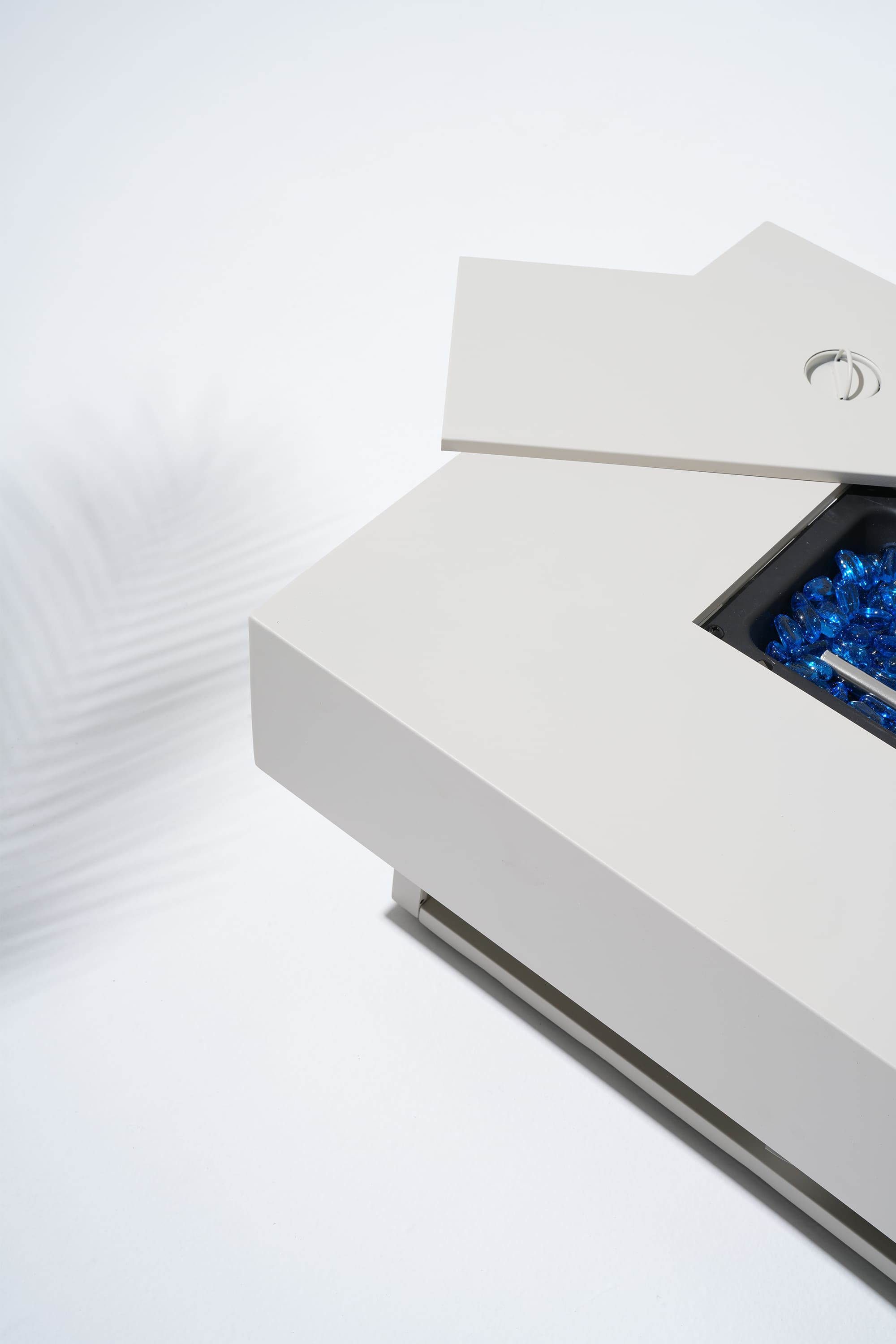 Addison Modern Outdoor Aluminum L-Shape Sectional Sofa Set with Fire Pit Table, Natural Frame & Linen Cushions