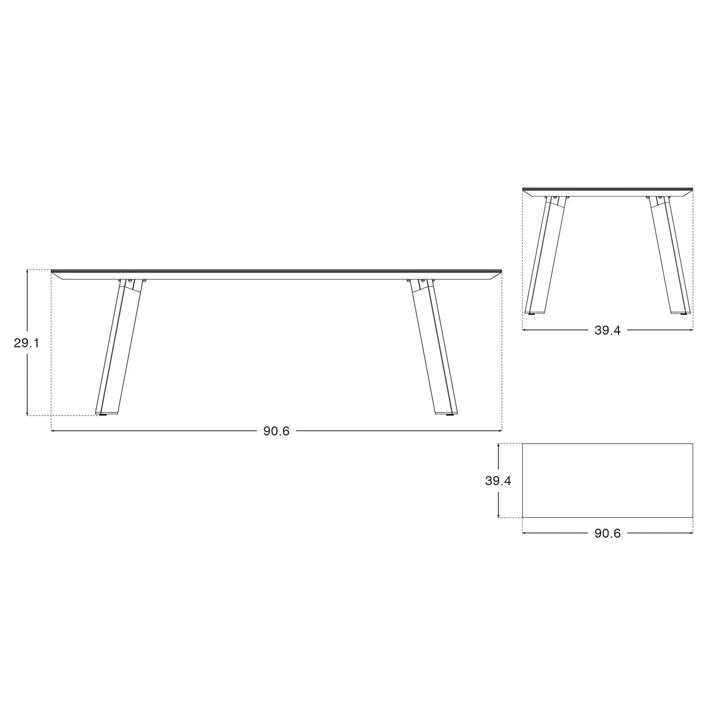Natural Collection-Anacapa Dining table,Dimension information, Length, height, width data information- Sunsitt Signature