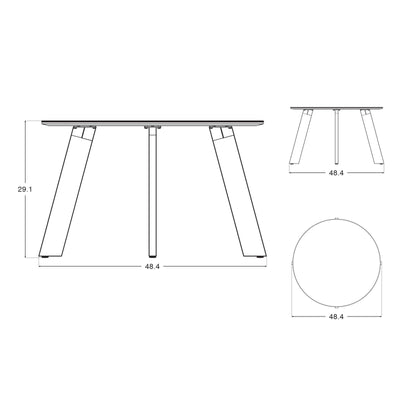 Natural Collection-Anacapa Dining table,Dimension information, Length, height, width data information- Sunsitt Signature