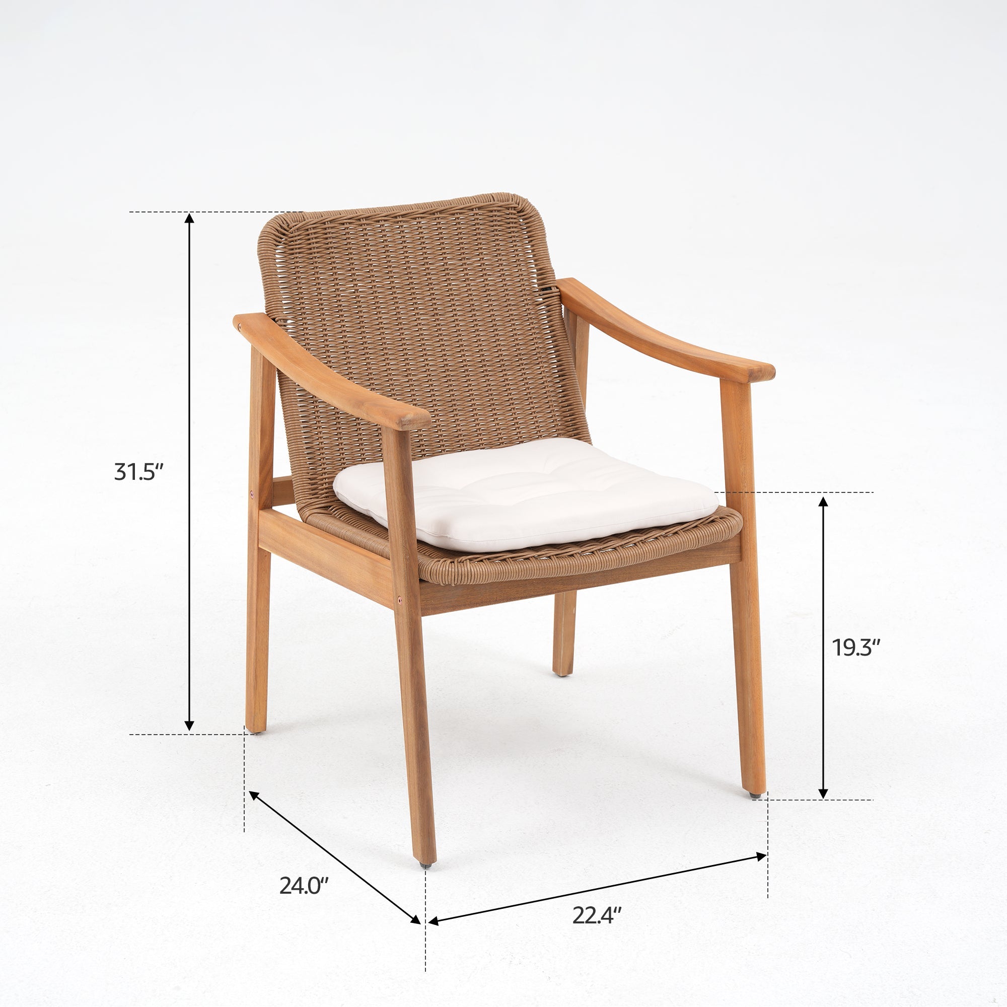 Nalia Outdoor Dining Set with Umbrella Hole for 6-8 People, Woven textures & Extendable Table, 63"- 94"