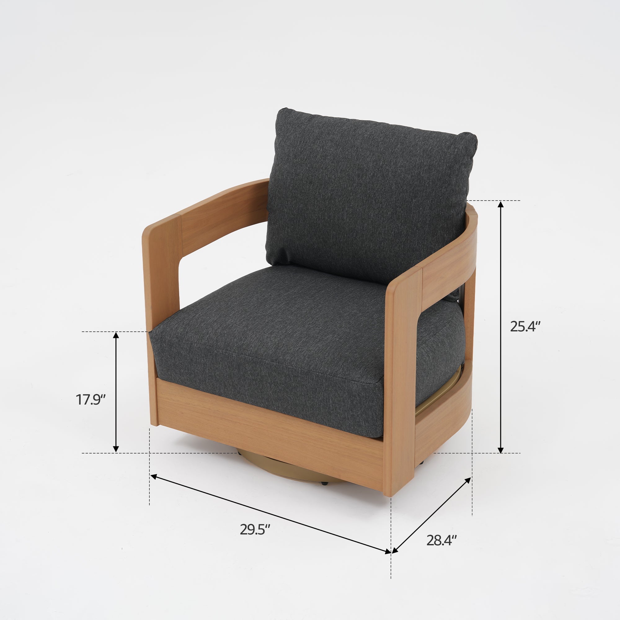 Sova Swivel × Kiri Modular Eucalyptus Lounge Set, Black Cushions