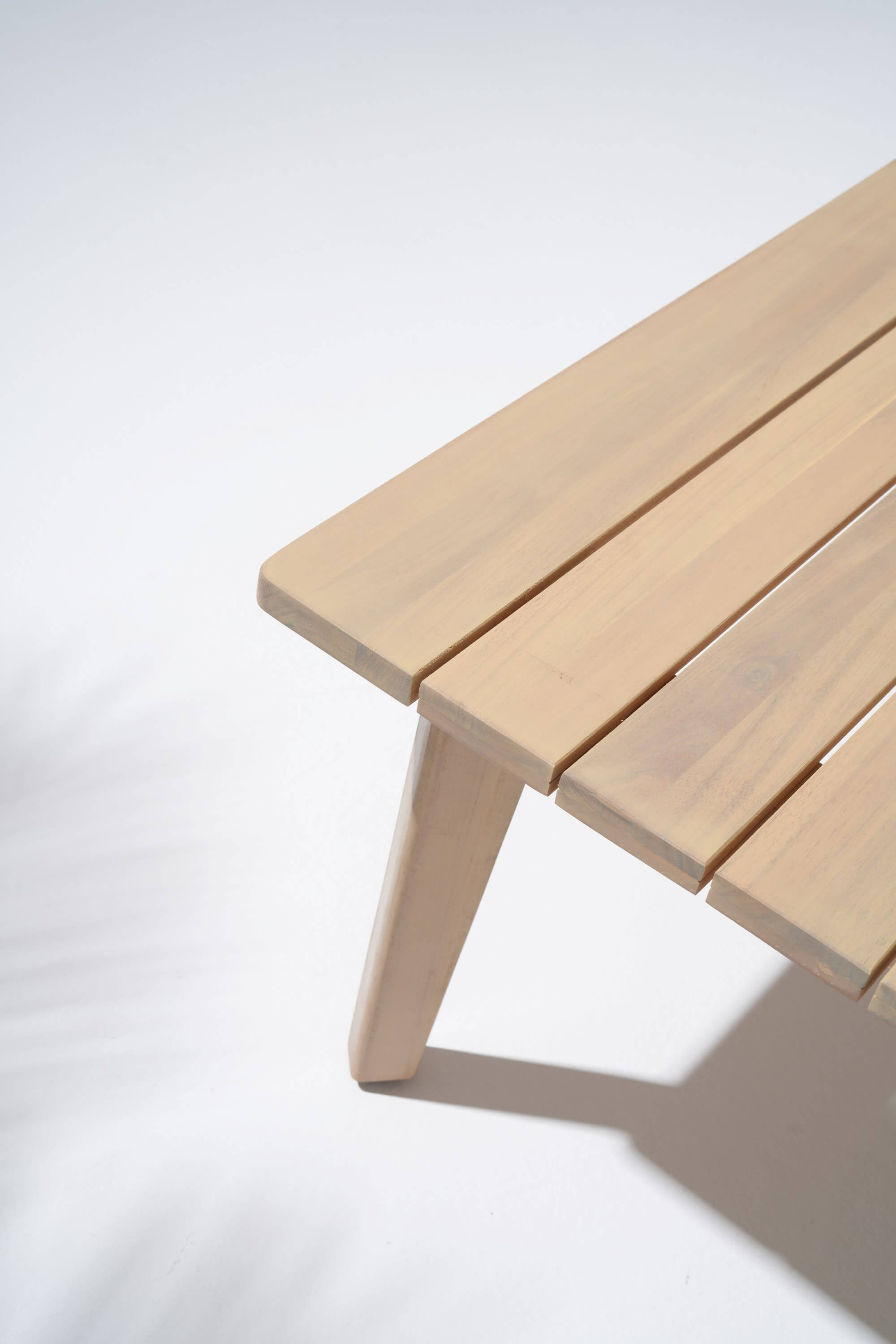 Cali Wooden Outdoor Loveseat Set with Mixed Tables, Creamy Cushions